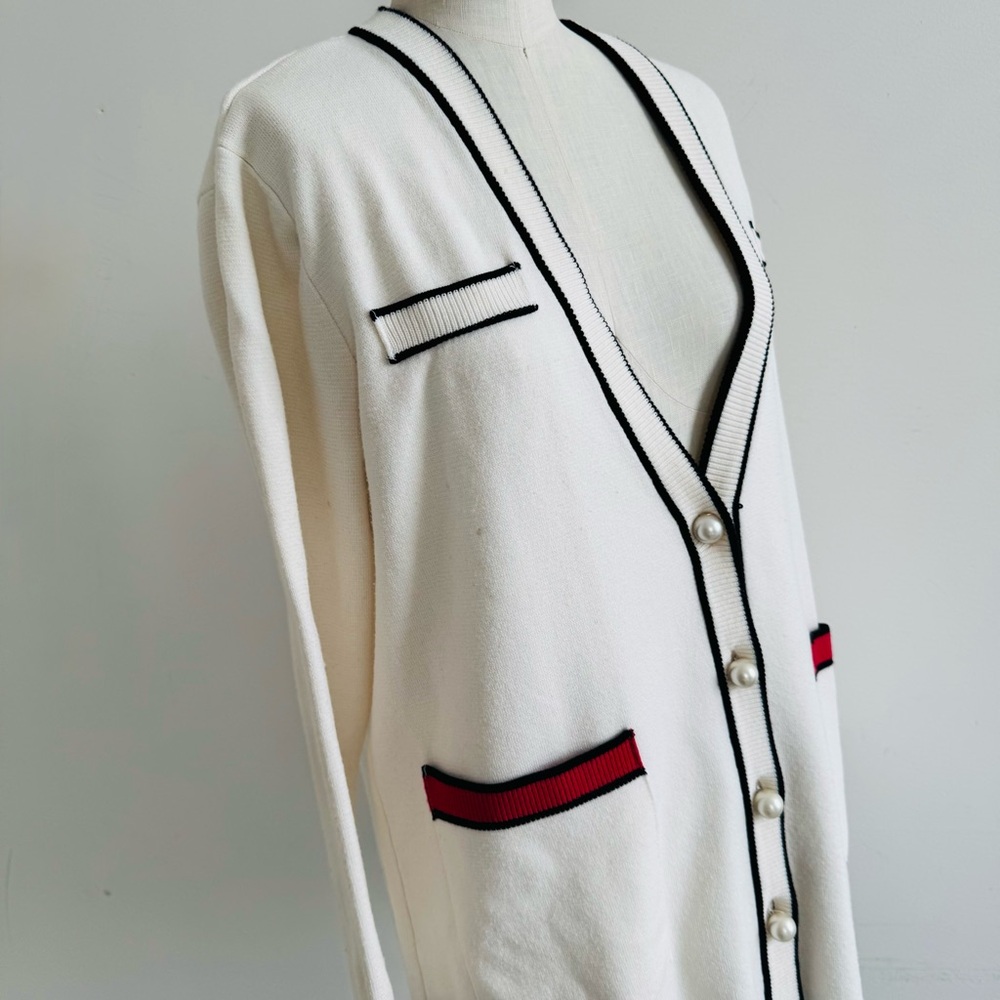 Zara long Cardigan with Large Pearl buttons
